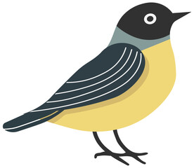 drawing of a colored bird without background