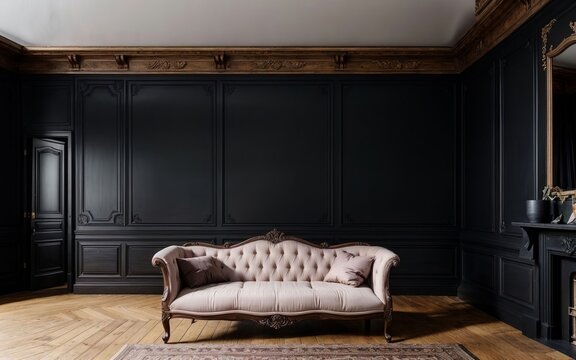 A Glimpse Inside a Victorian Living Room in Paris generative ai