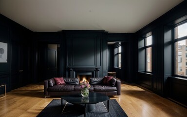 Modern Chicago Transitional Living Room Interior generative ai