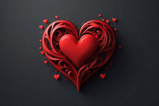 valentine design heart shape on dark background