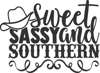 Sweet Sassy And Southern - Southern Girl Illustration - obrazy, fototapety, plakaty