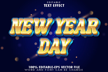 New Year Day Editable Text Effect Transform Emboss Gradient Style