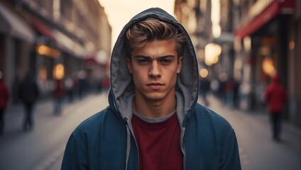 portrait of a teenager on the street