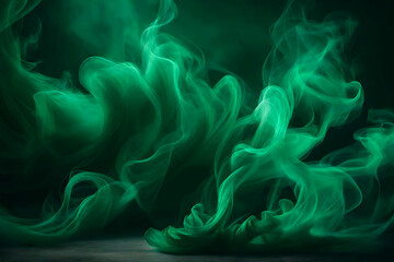 Aesthetic emerald-color smoke background. Green and smooth cinematic backdrop  