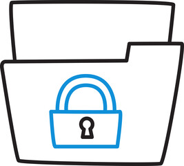 Folder Security Doodle Icon
