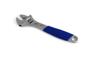 Blue adjustable wrench.