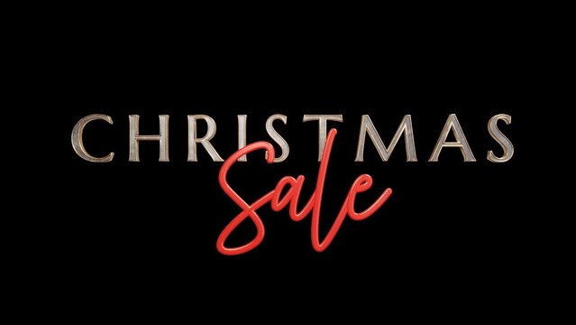 christmas sale text animation