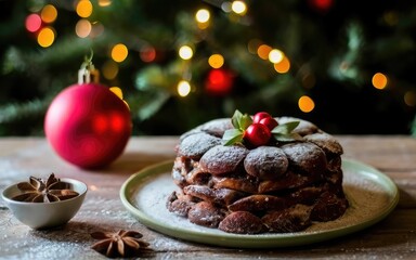 Fototapeta na wymiar Christmas Cake background, Christmas holiday