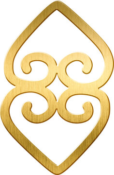 Asase Ye Duru (The Earth Has Weight) in Gold - Profound Ghanaian Adinkra Symbol of Fertility, Strength, and the Importance of Mother Earth for Diverse Artistic Endeavors