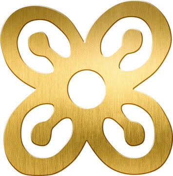 Bese Saka (Sack of Cola Nuts) in Rich Gold - Symbolizing Affluence, Unity, and Agriculture from Ghana, Ideal for Cultural and Agricultural Themes