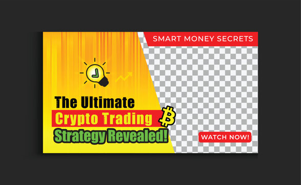 Smart Money Secrets Concept. The Ultimate Crypto Trading Strategy Revealed! YouTube Thumbnail Template For Making Money Online Business