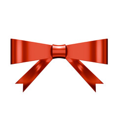 red ribbon bow , 3d render