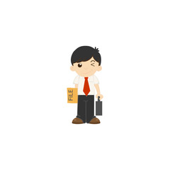 set of cute poses of office workers cartoon