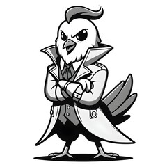 Whimsical Villain Pigeon: A Fairytale Caricature_generative ai