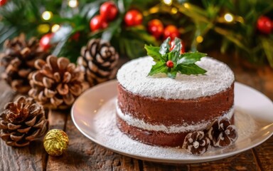 Fototapeta na wymiar Christmas Cake background, Christmas holiday