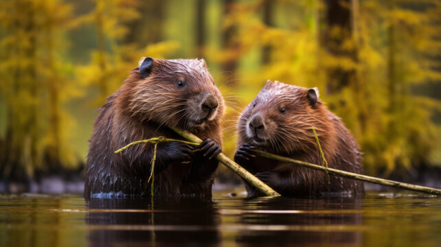 two beavers take center stage ,generative AI