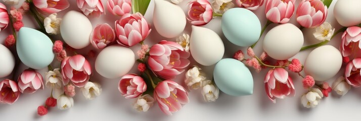 Spring Beautiful Flowers On White Background, Banner Image For Website, Background, Desktop Wallpaper