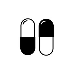 capsule icon vector design , line medicine and healthcare symbol