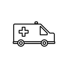 ambulance icon vector. Outline emergency, line medicine symbol