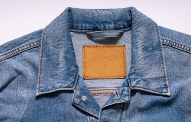 Top View of Blue Spread Collar on Truckers Jacket