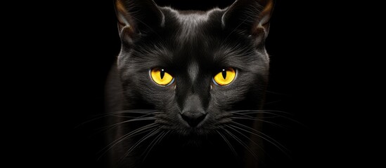 Yellow-eyed black feline.