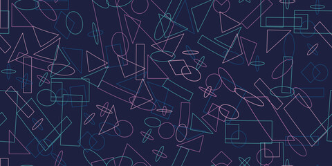 Geometric line art seamless pattern