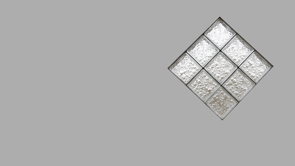 Glass Block texture on grey texture background, glass block wall, White glass block wall background...