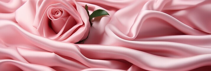Pink Rose Flowers Water Silk Fabric, Banner Image For Website, Background, Desktop Wallpaper