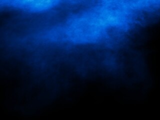 Fototapeta premium Clouds and fog and blue lights floating in the dark sky. Abstract background used for various designs.