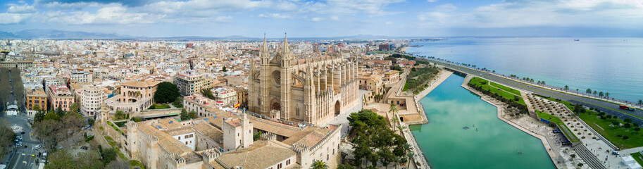 Palma Cathedral at Sunset in Majorca in the Mediterranean © Motion Vista Media