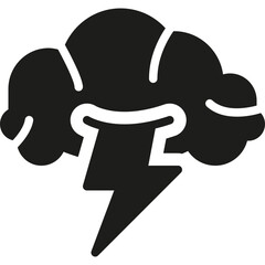  Cloudy Brain (brainstorming) Bold Icon