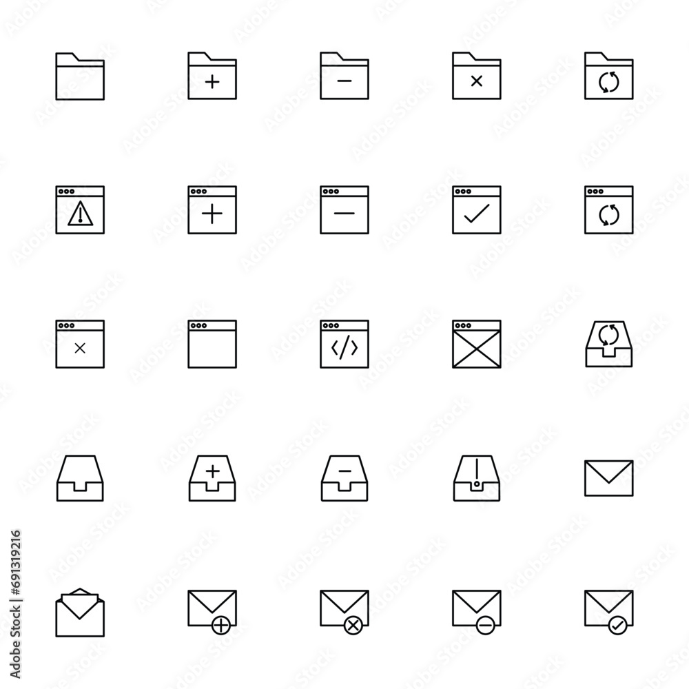 Poster document line icon set. editable stroke