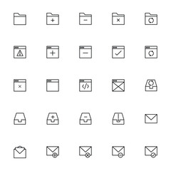 Document Line Icon Set. Editable Stroke