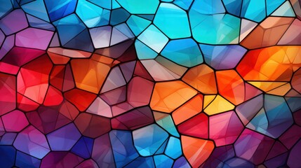 Abstract Colorful Stained Glass Texture Background - obrazy, fototapety, plakaty