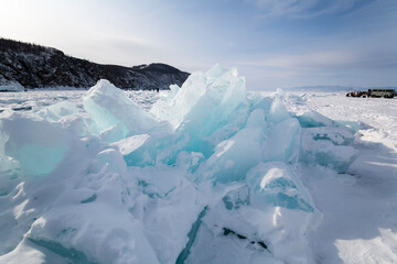 Coast of lake Baikal in winter