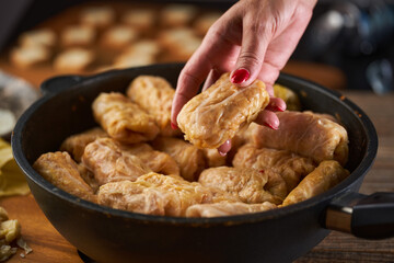 Cabbage rolls preparation