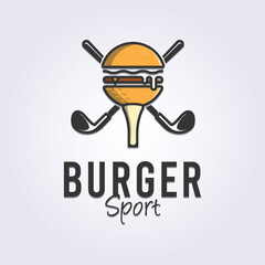 sport burger, golf burger logo vector illustration design, creative logo design