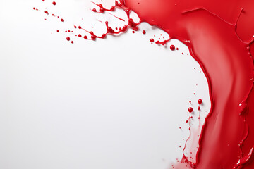 Generative AI Image of Red Fluid Liquid Water with Blank Space on Isolated Background