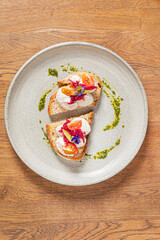 canape with pate and tomato