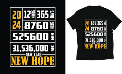 New year new hope typography t-shirt design
