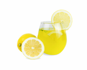 Lemon juice isolated on white background