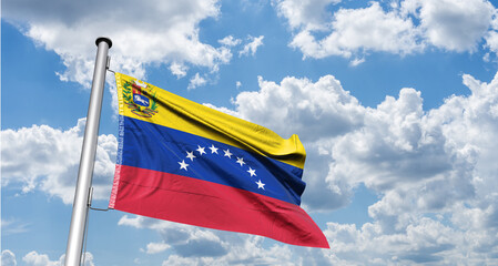Flag of Venezuela The current eight-star flag of Venezuela was introduced in 2006.venezuela annexation guyana - obrazy, fototapety, plakaty