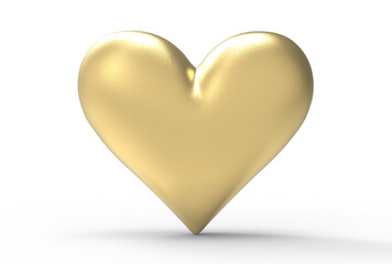 Vector realistic heart style isolated on transparent background_gold heart