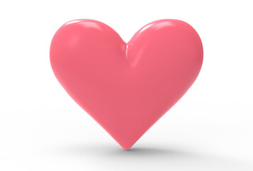 Vector realistic heart style isolated on transparent background_ red heart