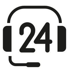 Customer Support 24 Hour Bold Icon
