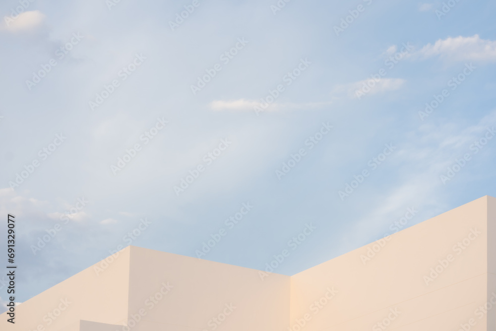 Canvas Prints architecture and landscape concept with white building with clear sky background