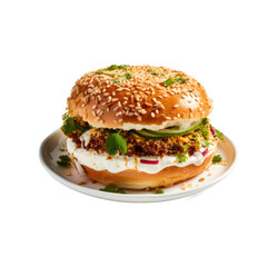 hamburger isolated on white transparent on white background PNG.