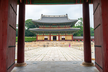 views of gyeongbokgung palace in seoul ,south korea
