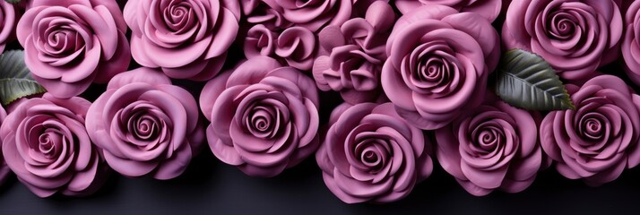 Dreamy Purple Gradient Background Roses Flowers, Banner Image For Website, Background, Desktop Wallpaper