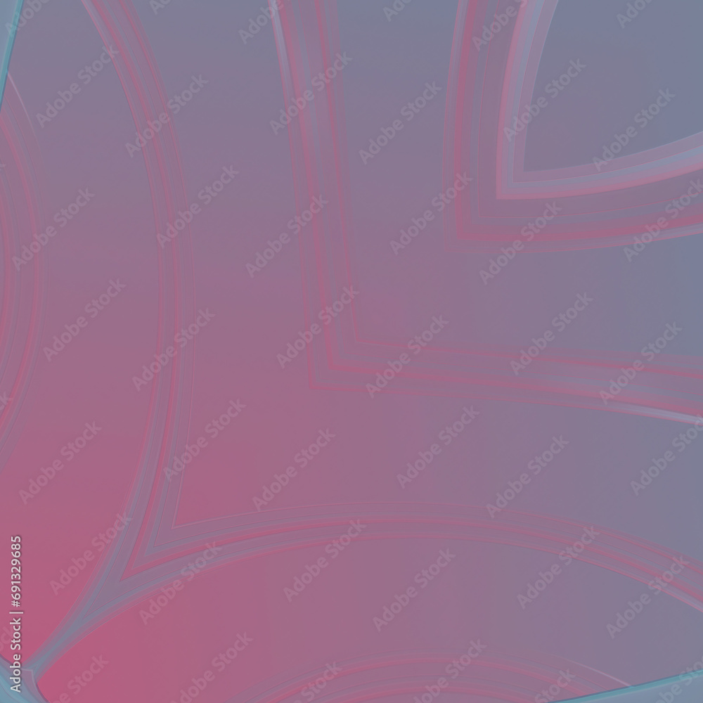 Poster Digital illustration with a pink and blue gradient that looks like a decorative element. 3d rendering